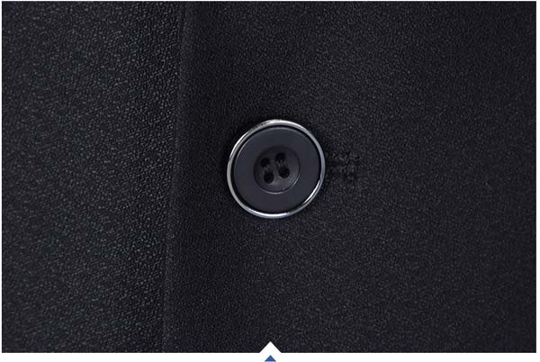 一粒扣青果領商務西裝定制鈕扣細節特寫圖