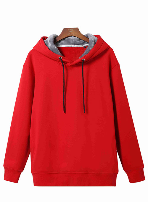 加厚紅色套頭衛衣定制