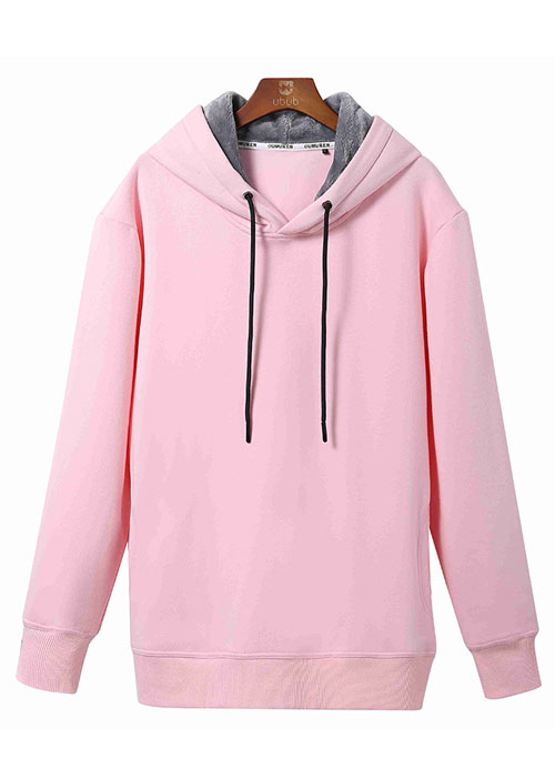 加厚粉色套頭衛衣訂做