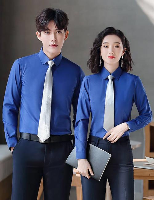 時尚藍色現貨襯衫定制