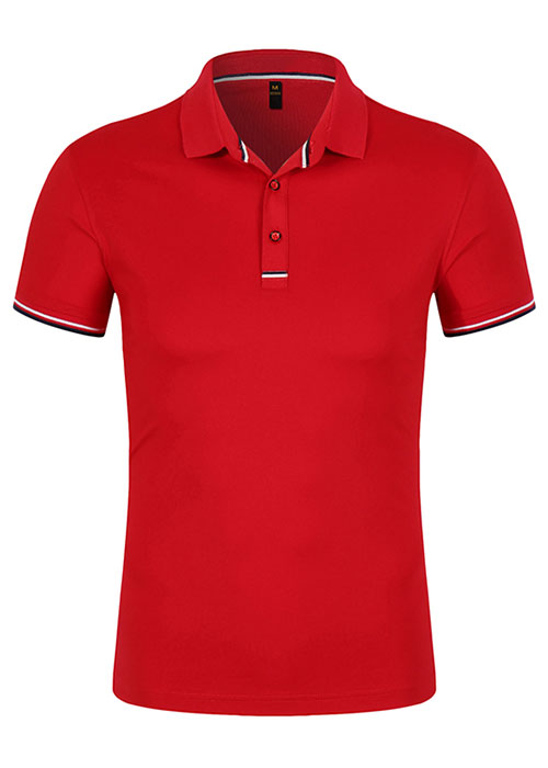 皇家系列紅色翻領短袖POLO衫定制顏色款式圖